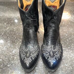 Old Gringo Black Swarovski Crystal Ankle Boots